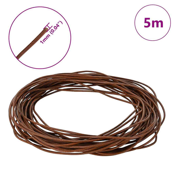 Nahkanyöri 1 Vaaleanruskea Ø1 mm x 5 m Nahka