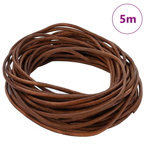 Nahkanyöri 1 Vaaleanruskea Ø2,5 mm x 5 m Nahka