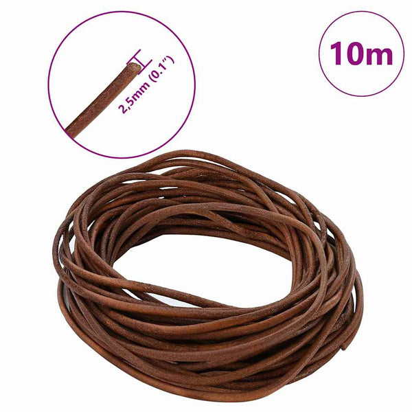 Nahkanyöri 1 Vaaleanruskea Ø2,5 mm x 10 m Nahka