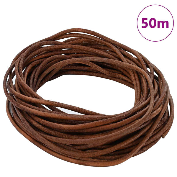 Nahkanyöri 1 Vaaleanruskea Ø2,5 mm x 50 m Nahka
