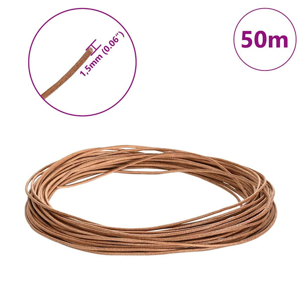 Nahkanyöri 1 Ruskea Ø1,5 mm x 50 m Nahka