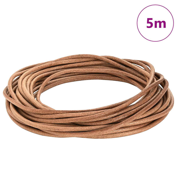 Nahkanyöri 1 Ruskea Ø5 mm x 5 m Nahka