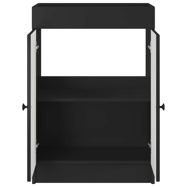 Kylpyhuoneen allaskaappi Musta 56 x 37,5 x 81 cm Tekninen puu