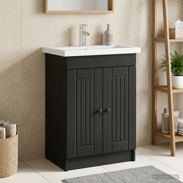 Kylpyhuoneen allaskaappi Musta 78,5 x 37,5 x 81 cm Tekninen puu