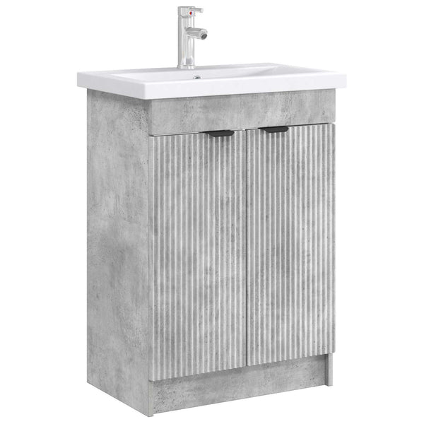 Kylpyhuoneen allaskaappi Betoninharmaa 78,5 x 37,5 x 81 cm