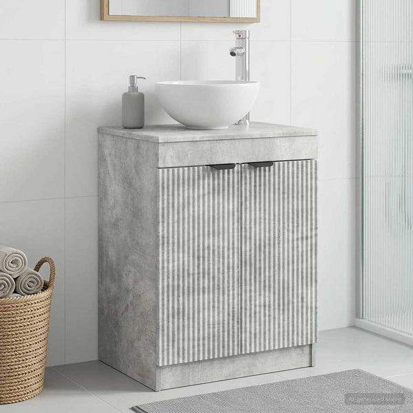 Kylpyhuonekaappi Betoninharmaa 54 x 41 x 70 cm Tekninen puu