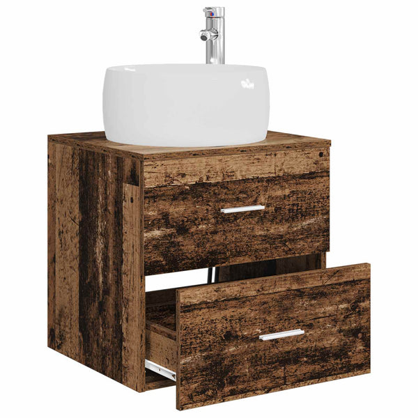 Seinään kiinnitettävä pesuallas Vanha puu 49,5 x 44,5 x 66 cm
