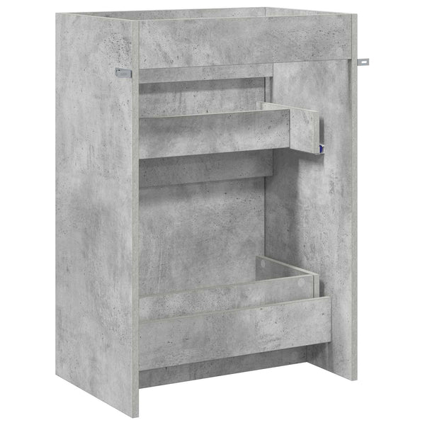 Kylpyhuoneen allaskaappi Betoninharmaa 56 x 37,5 x 81 cm