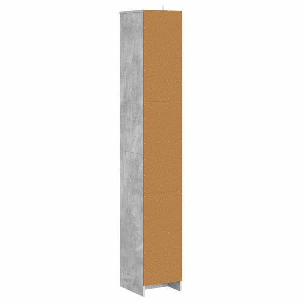 Kylpyhuonekaappi Betoninharmaa 30 x 33 x 190 cm Tekninen puu