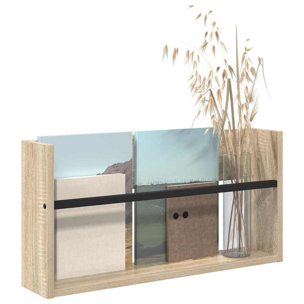 Lehtiteline hyllyllä Sonoman tammi 60 x 12 x 30 cm Tekninen puu