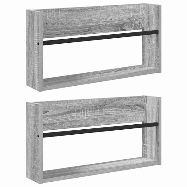 Lehtiteline 2 kpl Harmaa Sonoma 60 x 12 x 30 cm Tekninen puu