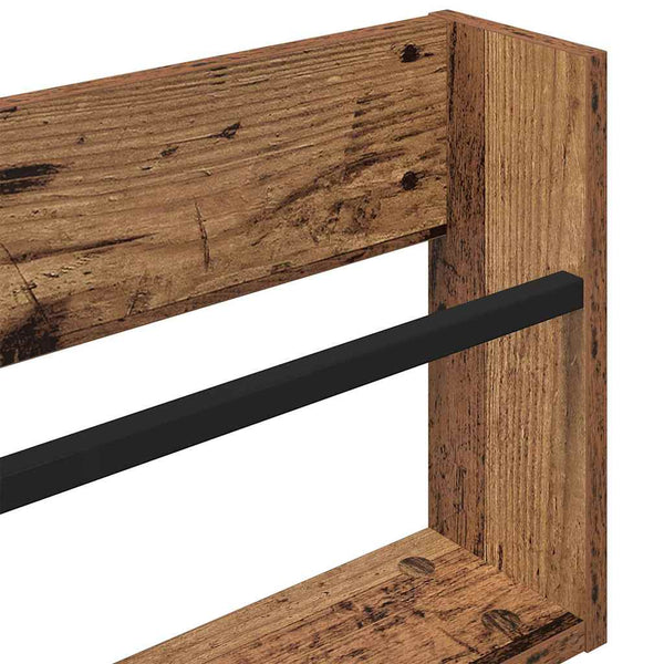Lehtiteline hyllyllä Vanha puu 60 x 12 x 30 cm Tekninen puu