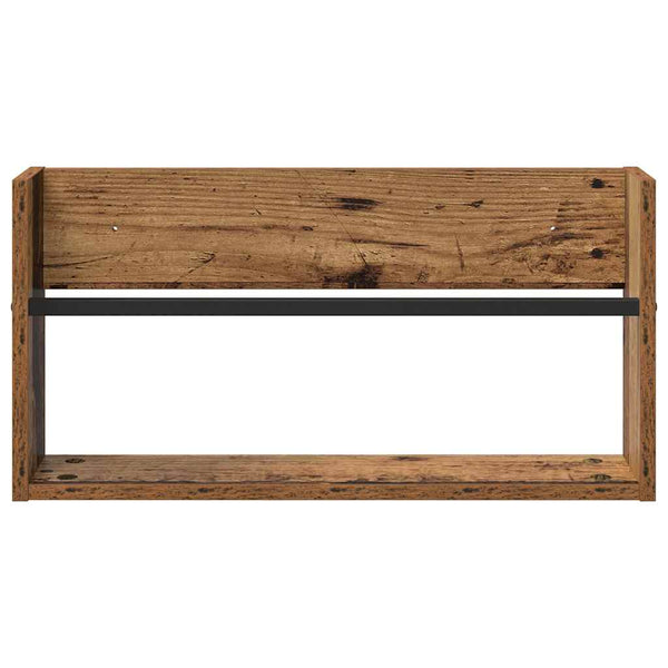 Lehtiteline hyllyllä Vanha puu 60 x 12 x 30 cm Tekninen puu