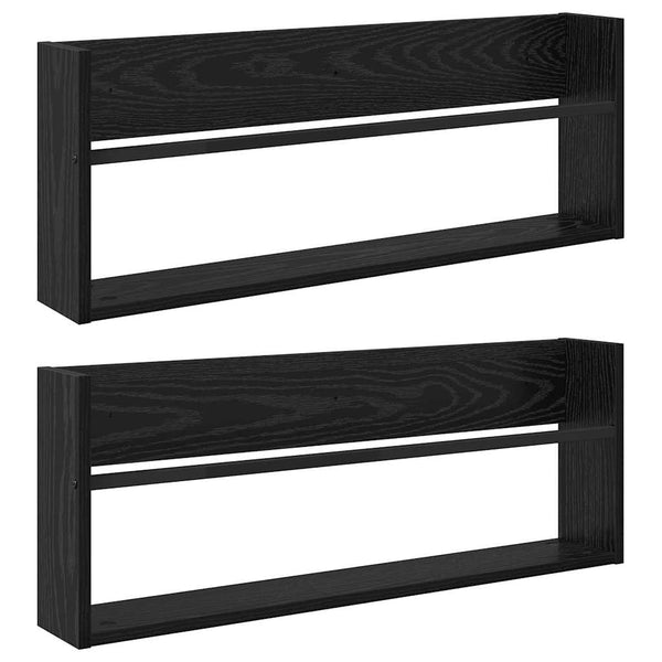 Lehtiteline 2 kpl Musta tammi. 80 x 12 x 30 cm Tekninen puu