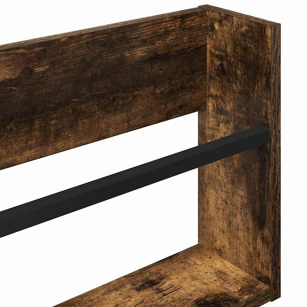 Lehtiteline hyllyllä Savupähkinä 80 x 12 x 30 cm Tekninen puu