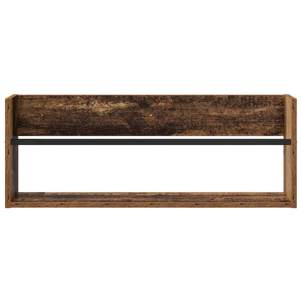 Lehtiteline hyllyllä Vanha puu 80 x 12 x 30 cm Tekninen puu