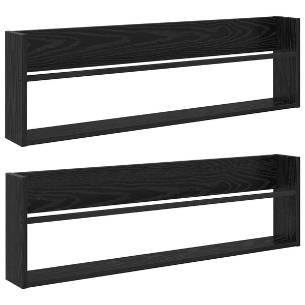Lehtiteline 2 kpl Musta tammi. 100 x 12 x 30 cm Tekninen puu