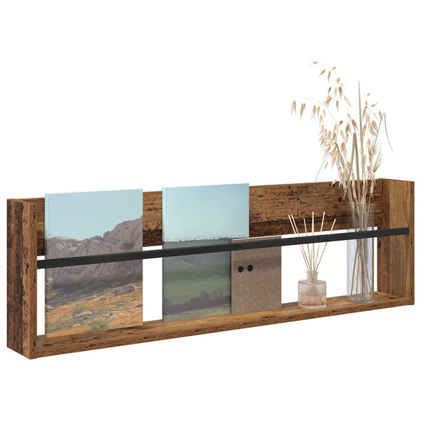 Lehtiteline hyllyllä Vanha puu 100 x 12 x 30 cm Tekninen puu