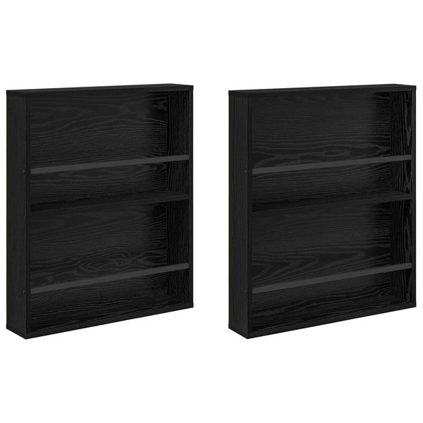 Lehtiteline 2 kpl Musta tammi. 60 x 12 x 70 cm Tekninen puu