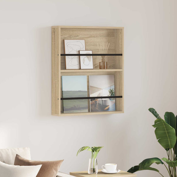 Lehtiteline hyllyllä Sonoman tammi 60 x 12 x 70 cm Tekninen puu