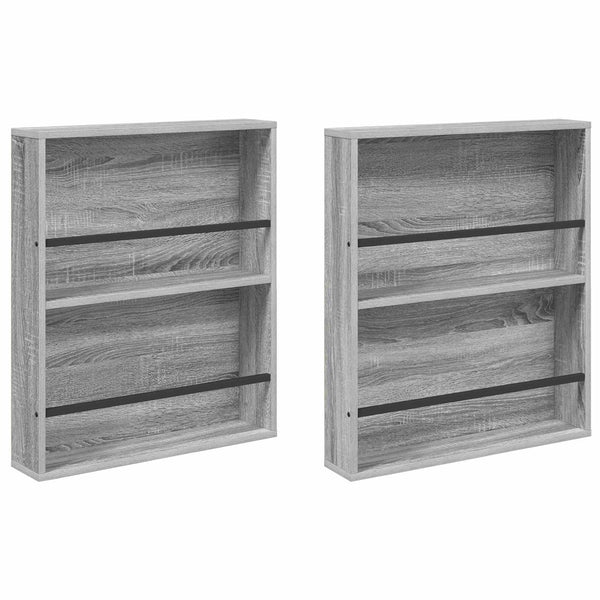 Lehtiteline 2 kpl Harmaa Sonoma 60 x 12 x 70 cm Tekninen puu