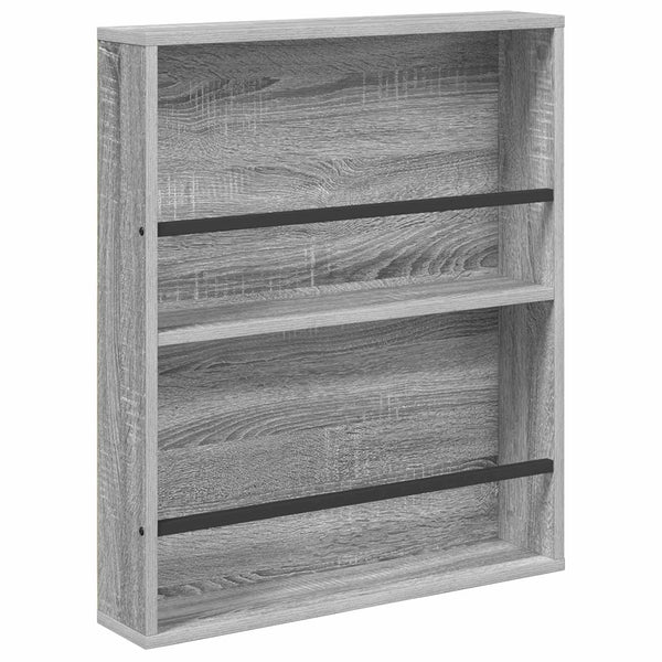 Lehtiteline 2 kpl Harmaa Sonoma 60 x 12 x 70 cm Tekninen puu