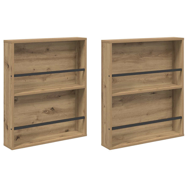 Lehtiteline 2 kpl Artisan tammi 60 x 12 x 70 cm Tekninen puu