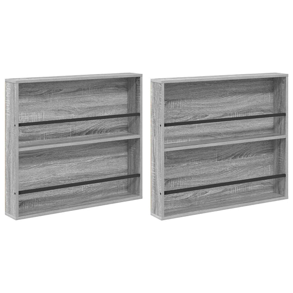Lehtiteline 2 kpl Harmaa Sonoma 80 x 12 x 70 cm Tekninen puu
