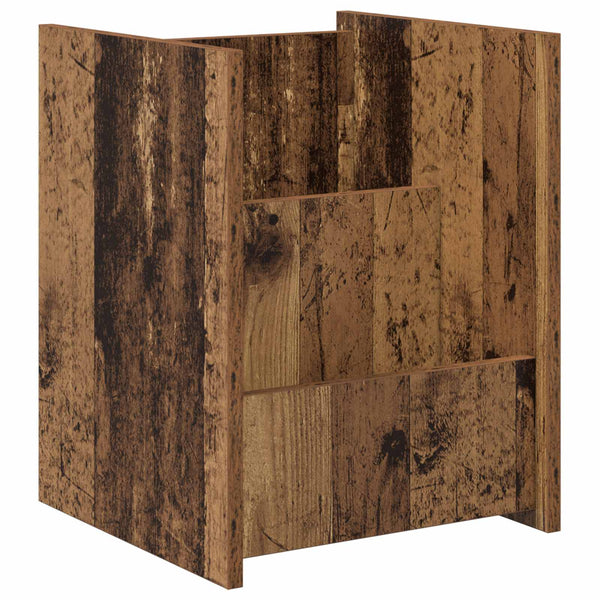 Lehtiteline hyllyllä Vanha puu 35 x 35 x 45 cm Tekninen puu