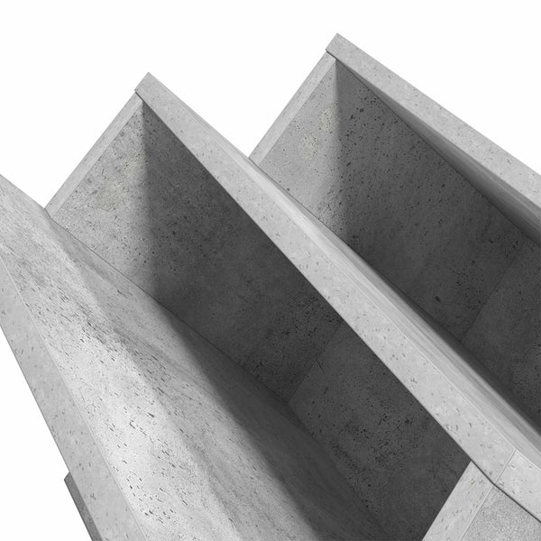 Lehtiteline Betonin harmaa 90 x 53 x 28,5 cm Tekninen puu
