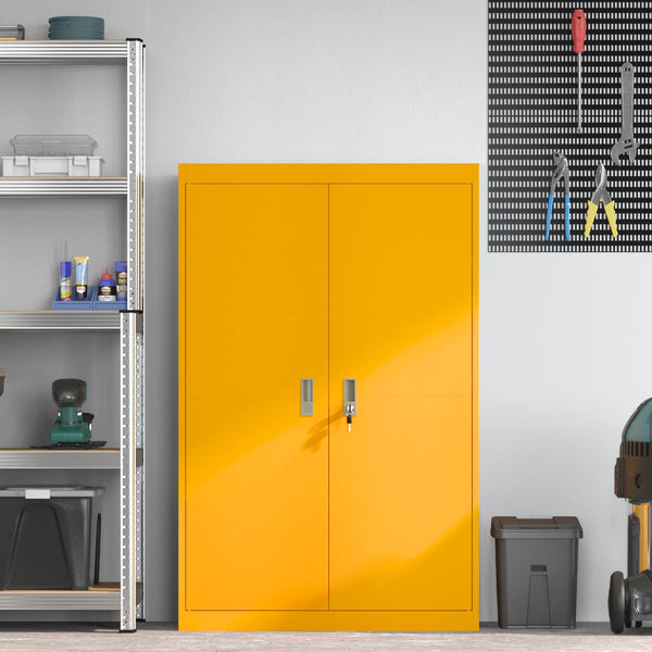 Säilytyskaappi Sinappikeltainen 90 x 40 x 140 cm Teräs