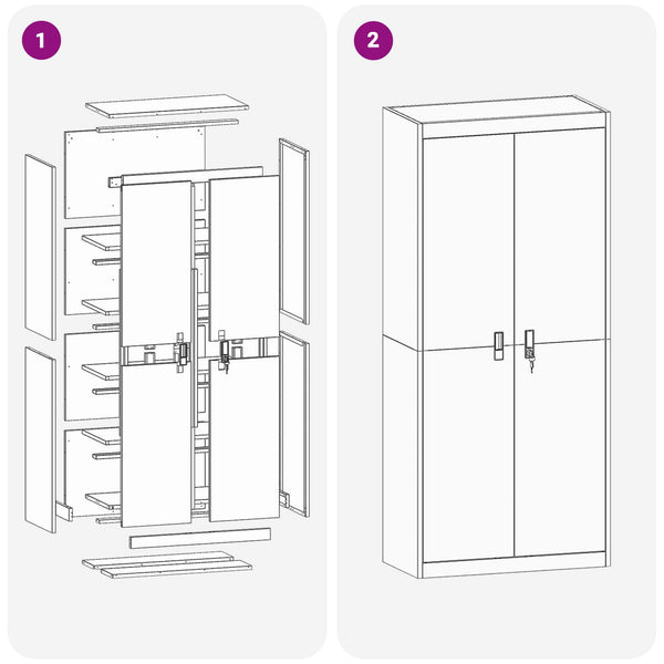 Säilytyskaappi Antrasiitti 80 x 40 x 180 cm Teräs