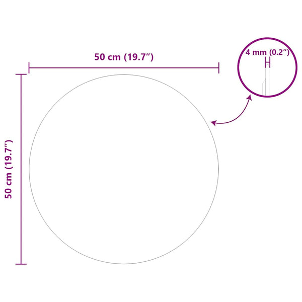 Seinäpeili Pyöreä Ø 50 cm karkaistu lasi