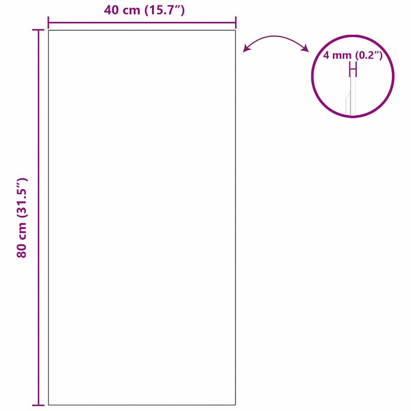 Seinäpeili Suorakaide 40 x 80 cm karkaistu lasi