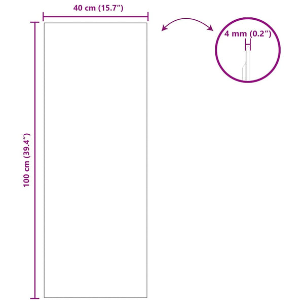 Seinäpeili Suorakaide 40 x 100 cm karkaistu lasi