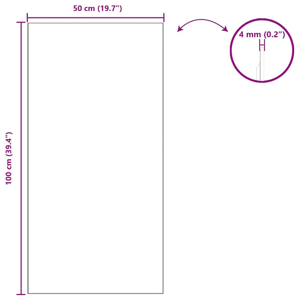 Seinäpeili Suorakaide 50 x 100 cm karkaistu lasi