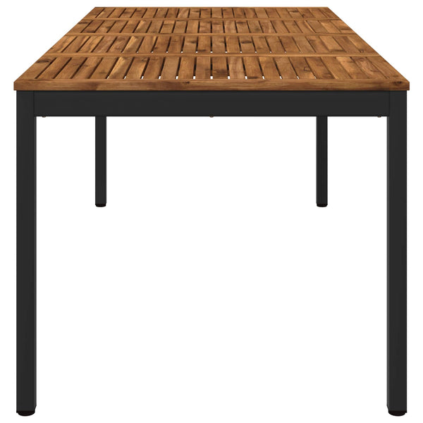 Puutarhapöytä Luonnollinen ja musta 147 x 88,5 x 75 cm