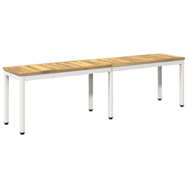 Puutarhapenkki 161 x 35 x 45 cm Tiheä akasiapuu valkoinen
