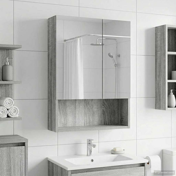 Kylpyhuoneen Peilikaappi Harmaa Sonoma 50 x 14,5 x 70 cm
