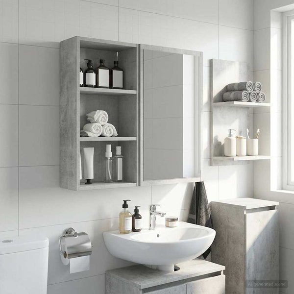Kylpyhuoneen seinäkaappi Betoni Harmaa 30 x 16 x 62,5 cm