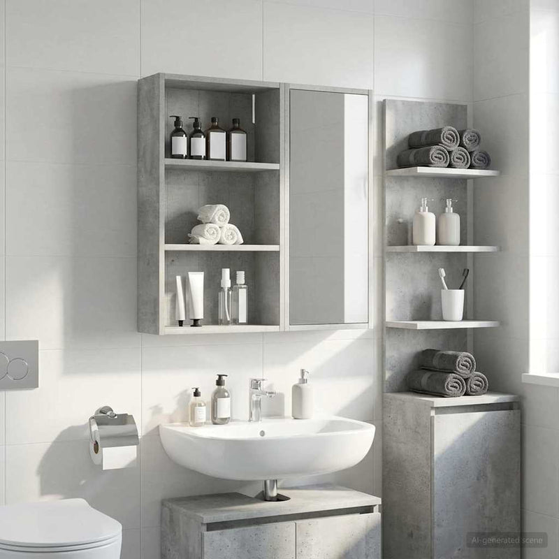 Kylpyhuoneen seinäkaappi Betoni Harmaa 40 x 14 x 70 cm