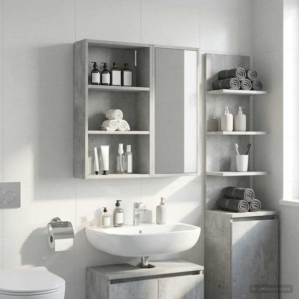 Kylpyhuoneen seinäkaappi Betoni Harmaa 40 x 14 x 70 cm