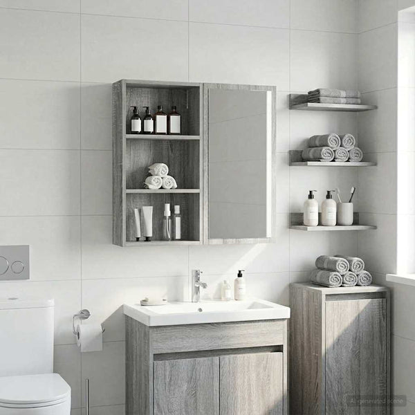 Kylpyhuoneen seinäkaappi Harmaa Sonoma 40 x 14 x 70 cm