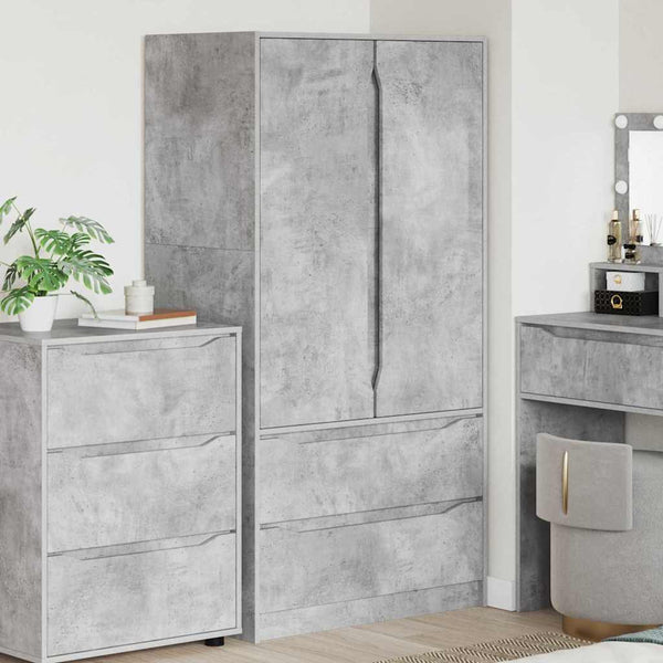 Vaatekaappi Betoni Harmaa 79,5 x 49 x 156 cm Käsitelty puu