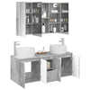 Kylpyhuoneen kaappisetti 4 kpl Betoninharmaa Tekninen puu