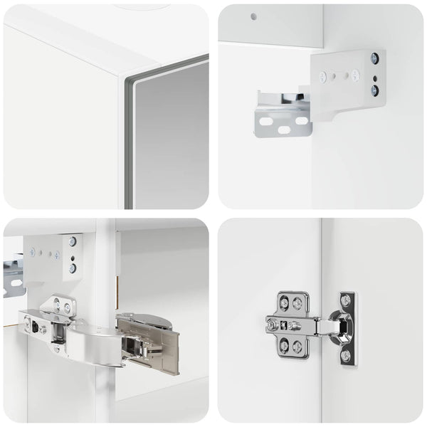 Kylpyhuoneen kaappisetti 5 kpl valkoinen Tekninen puu