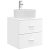 Kylpyhuonekalustesetti 4 kpl valkoinen Tekninen puu ja lasi