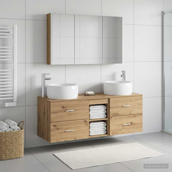 Kylpyhuonekalustesetti 4 kpl Artisaanitammi
