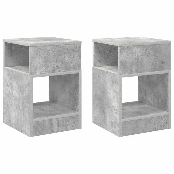 Päätypöytä 2 pcs Betoni Harmaa 30,5 x 30 x 45 cm Tekninen puu