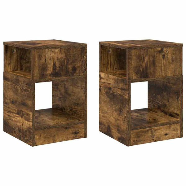 Päätypöytä 2 pcs Savupähkinä 30,5 x 30 x 45 cm Tekninen puu